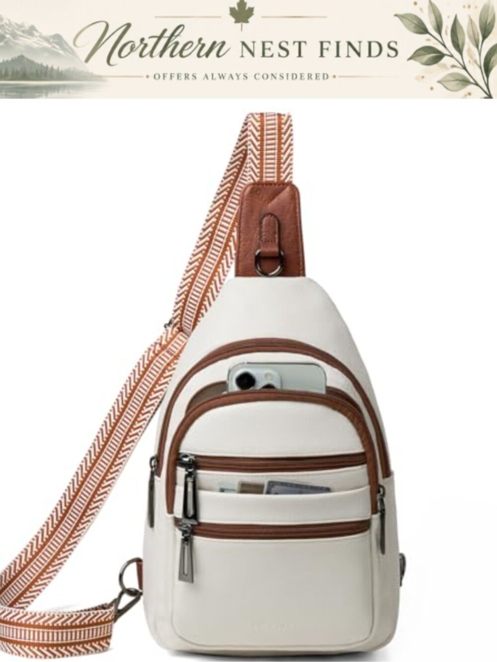 Sling Bag Crossbody Fanny Pack Vegan Leather Travel for Women Men